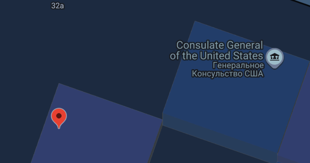 Google Maps showing location near former US Consulate