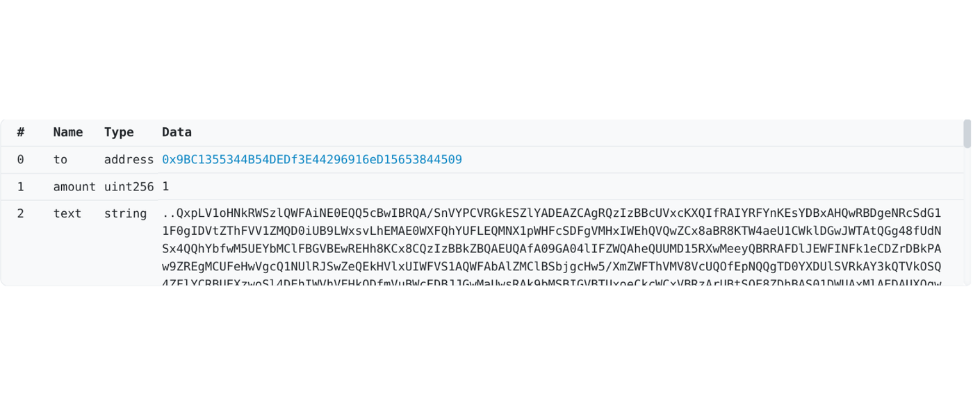 Transaction Data Hiding example